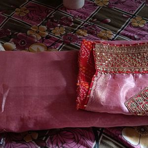 New Jari Cotton Silk Sequence Work Saree With Blou