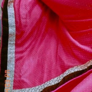 Glitter saree Pink