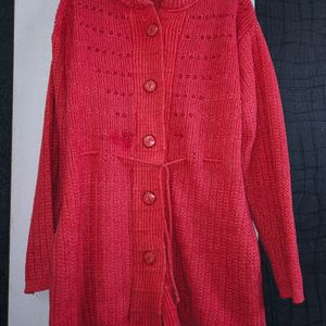 BEAUTIFUL RUST RED LONG SWEATER ALL MOST NEW