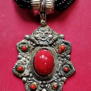 Neckpiece With Vintage Tibetan Pendant