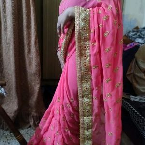 Heavy Work Saree For Unstitched Blouse