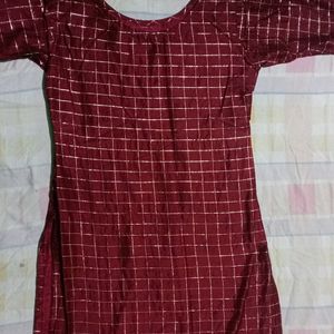 Beautiful Maroon Coc Colour Kurti With Salwar