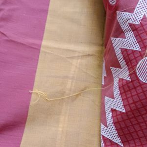 102)Pure Cotton Chapa Saree