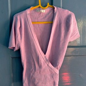 Beautiful Lavender Wrap Shirt