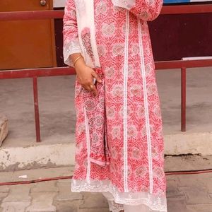 Beautiful Lace Kurta,plazoo& Duppata