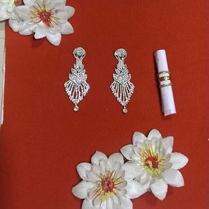 White Stone Wala Earring