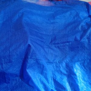 Blue Saree With Attached Blouse Piece
