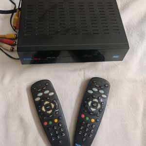 Tata Sky HD Set Top Box With 2 Remotes And Adaptor