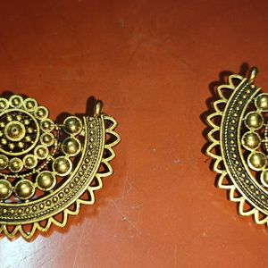 Golden Oxidised Earrings