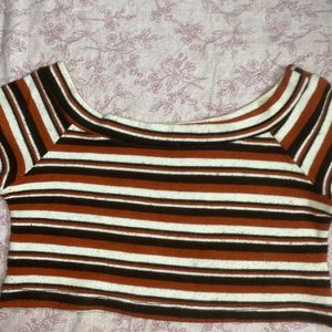 Multicolour Ribbed Crop Top #under199