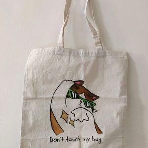 Hand Painted Cat Tote Bag