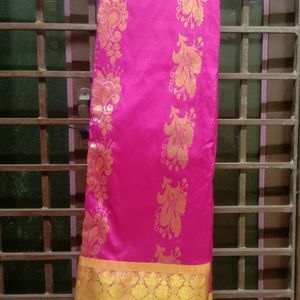 Rose Pink Colour Banarasi Silk Saree.