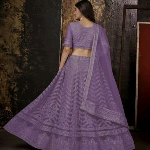 Self Designed Semi Stitched Lehenga Choli