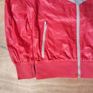 Nike Red And White Zipper Jacket