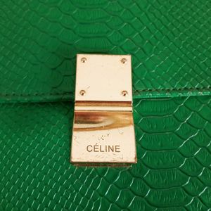 Celine Green Python Medium Classic Sling Bag