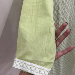 Green Embroidered Kurta