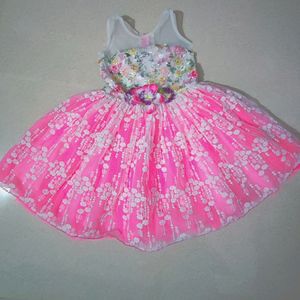 Pink Barbie Party Frock For Girls