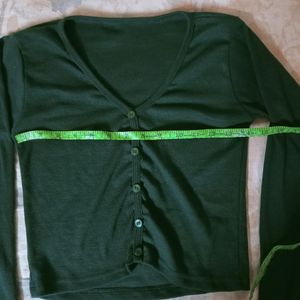 Green Full Sleeves Top For Women