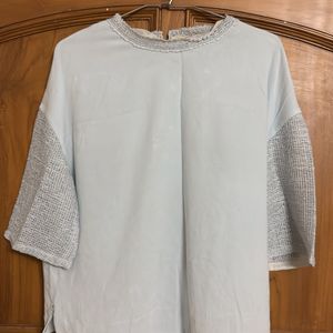 Net Light Blue Top