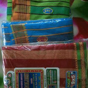 Handloom Fabric Pure Cotton Dhoti Jode Set Of 5