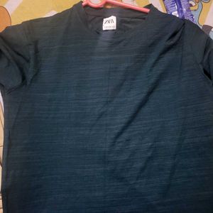 Zara Authentic Full Sleeve Bottle Green Tshirt