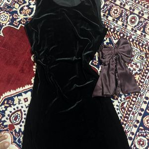 Velvet Long Straight Dress(back Split)