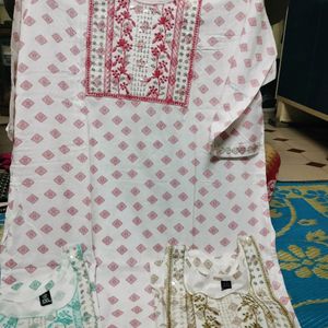 Rayon White Kurti