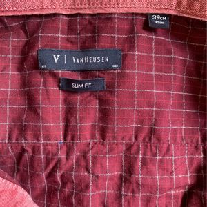 VANHEUSEN Red Checked Shirt ( Men)