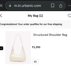 Urbanic off white- cream shoulder baguette bag