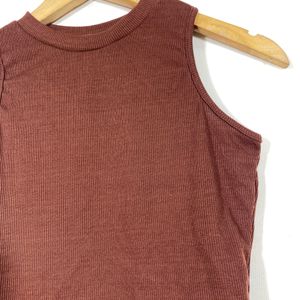 Women Dark Brown Crop Top