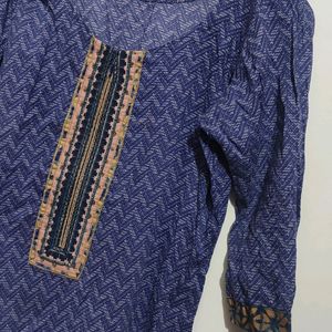 Blue Color Cotton Kurti For Girl Or Women