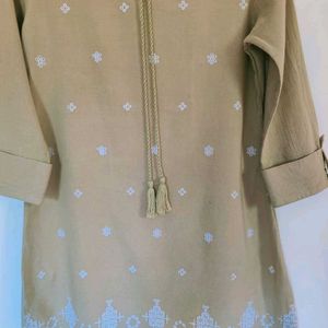 Embroidered Sage Green Tunic