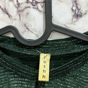 Silver Shimmer Green Top