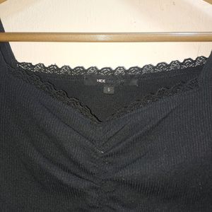 Black Laced Cropped Top