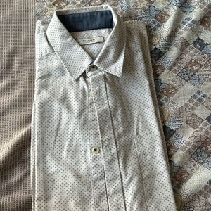 Men White Shirt With Black Print