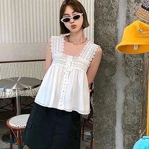 Lace Trim White Top