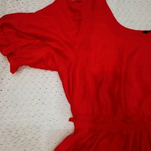 Red Peplum Top For Women