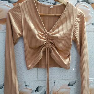 Nude Knot Crop Top For Women