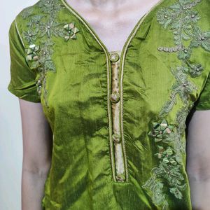 Green Short Kurti For Women