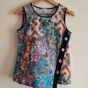 Beautiful Printed Sleeveless Top Size 34.