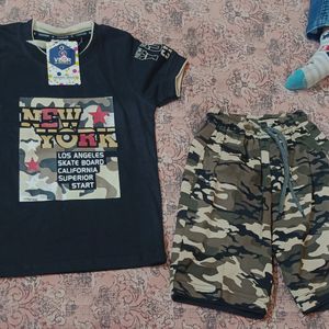 Baby Boy Cotton Tshirt And Kapri