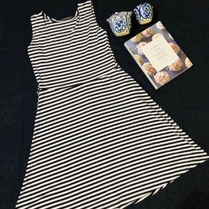 Black White Stripped Mini Dress