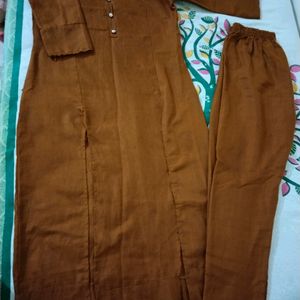 Brown Kurta Pant Set Size S