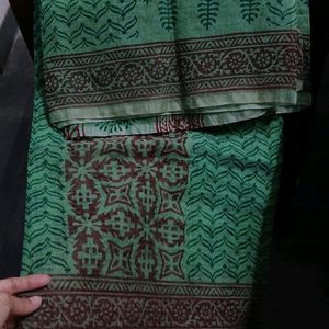 Green Printed Kota Doriya Saree