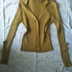 Y2k Ribbed-knitted Cardigan