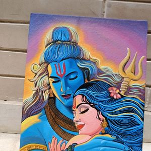 Shiv Parvati Canvas Painting