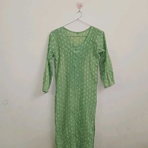 Green Chikinkari Kurta