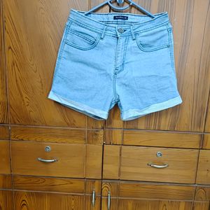 Mast And Harbour Blue Denim Shorts