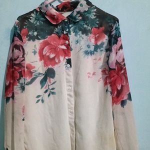 White Chiffon Stylish Shirt