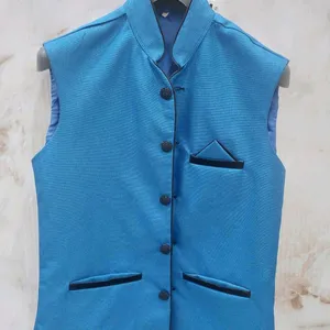 Blue Nehru Jacket In Good Condition